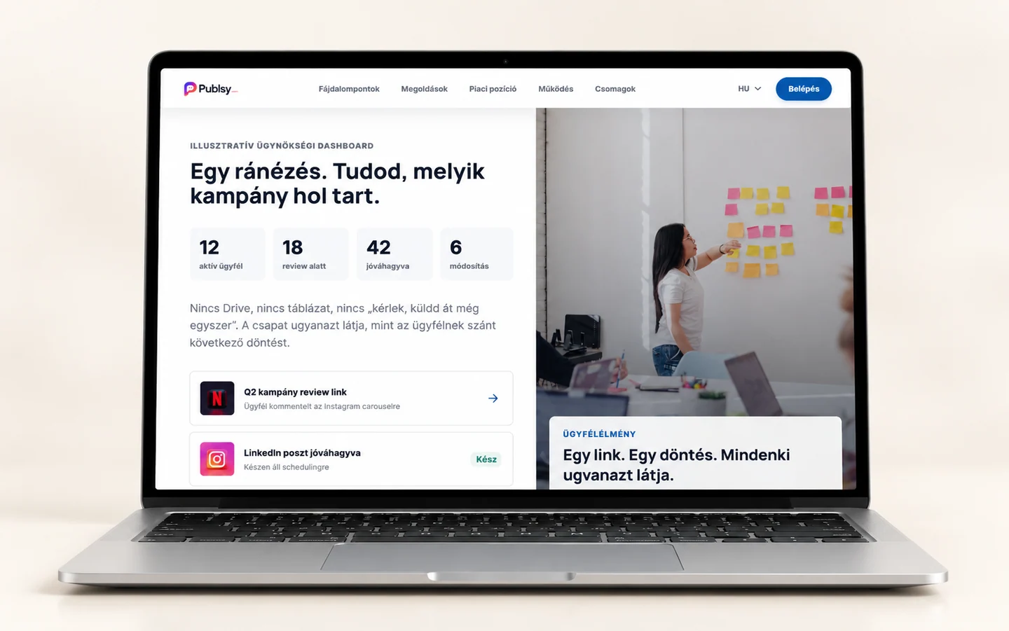 Publsy: projektbemutató eszközön